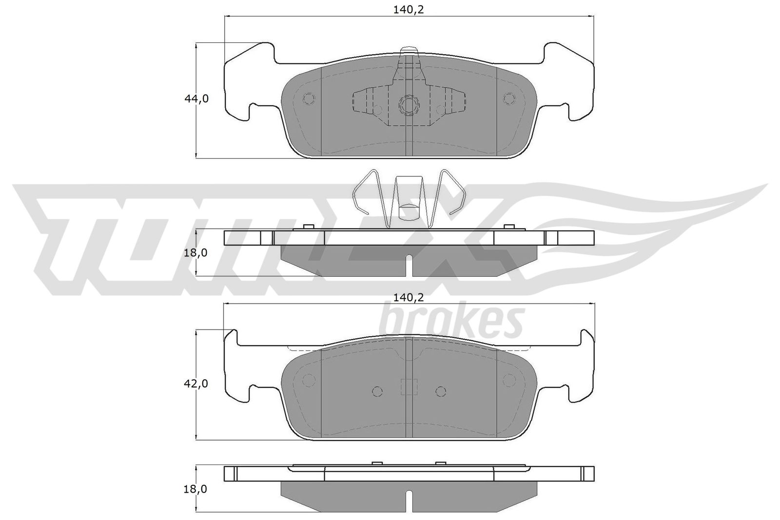 Sada brzdových platničiek kotúčovej brzdy TOMEX Brakes